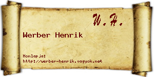 Werber Henrik névjegykártya